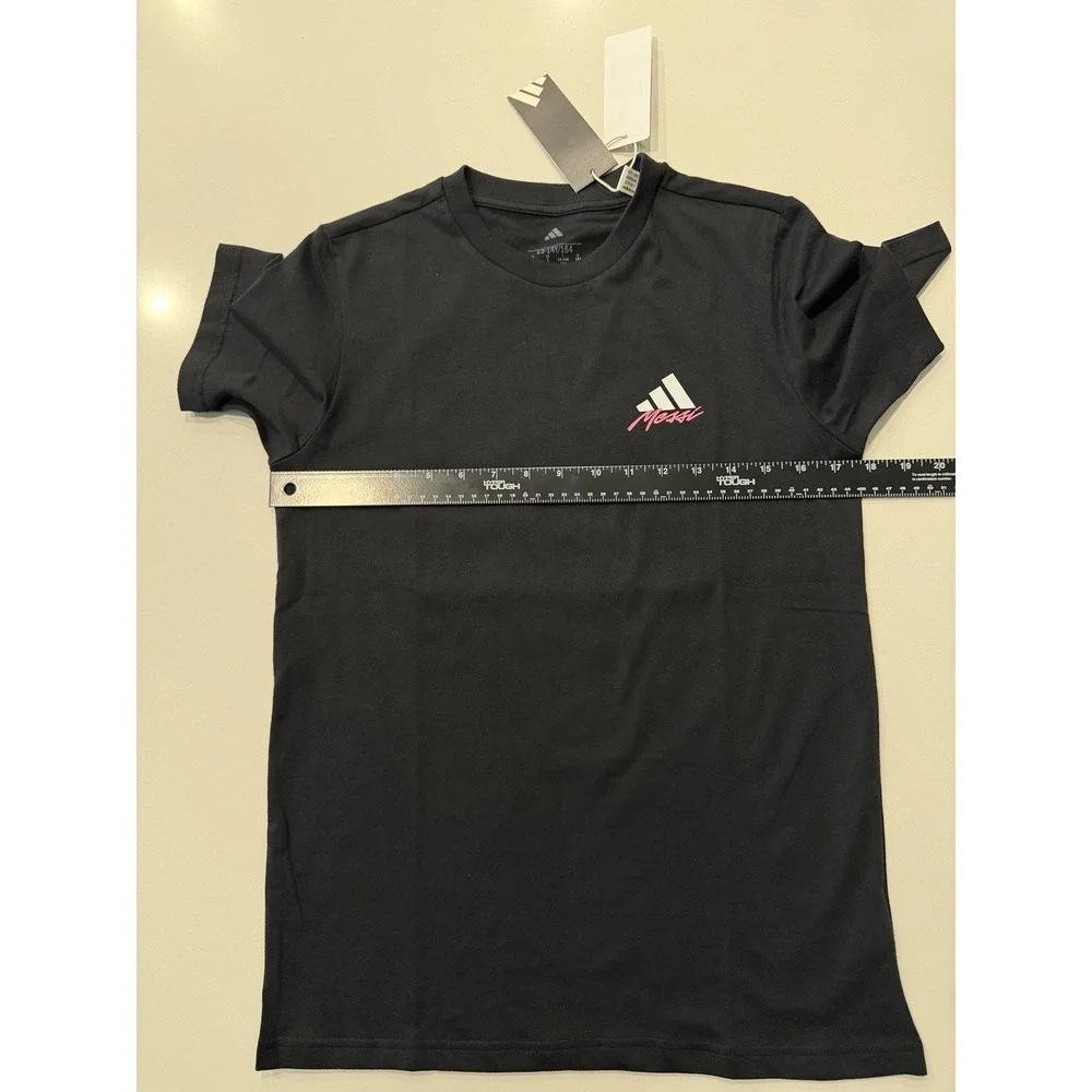 Adidas Messi Graphic T-Shirt Black JM8946 Boys Large NWT